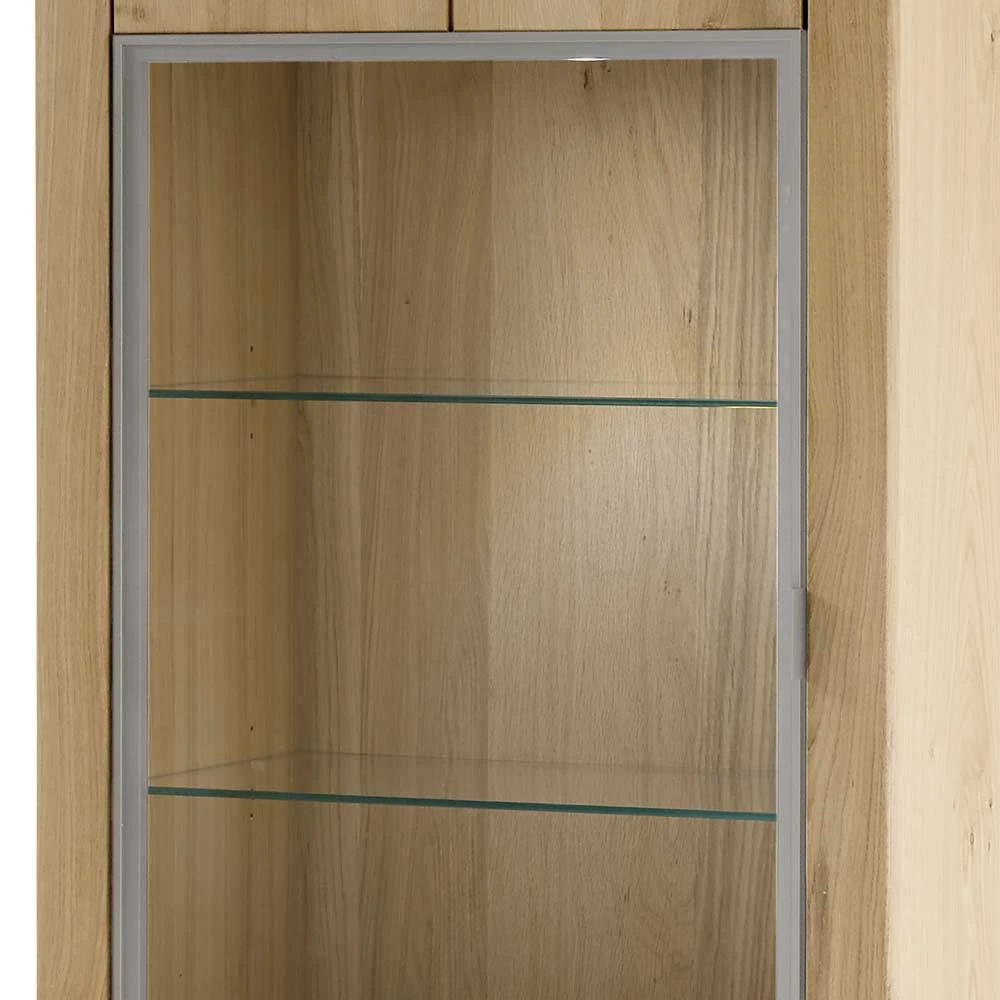 Wohnzimmer Vitrine In Wildeiche Bianco - Vegrilo – Bild 4