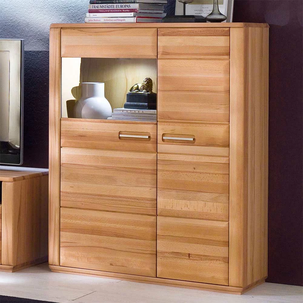 Wohnzimmer Vitrinenschrank Athias Aus Kernbuche – Bild 2