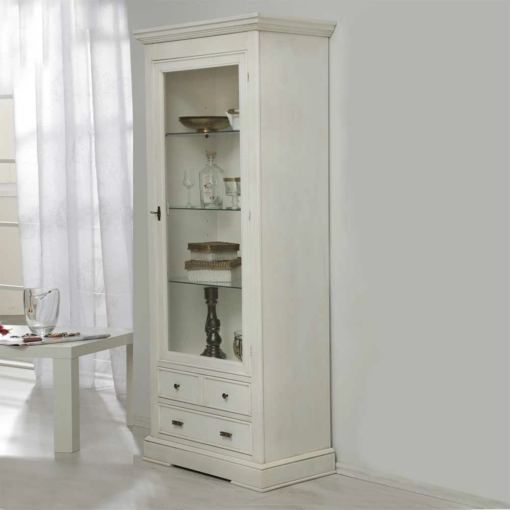 Wohnzimmervitrine Bari In Antikweiß – Bild 3