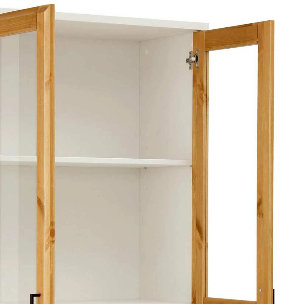 Zweifarbige Holz Vitrine Mit 2 Türen & Schublade - Donreda – Bild 6