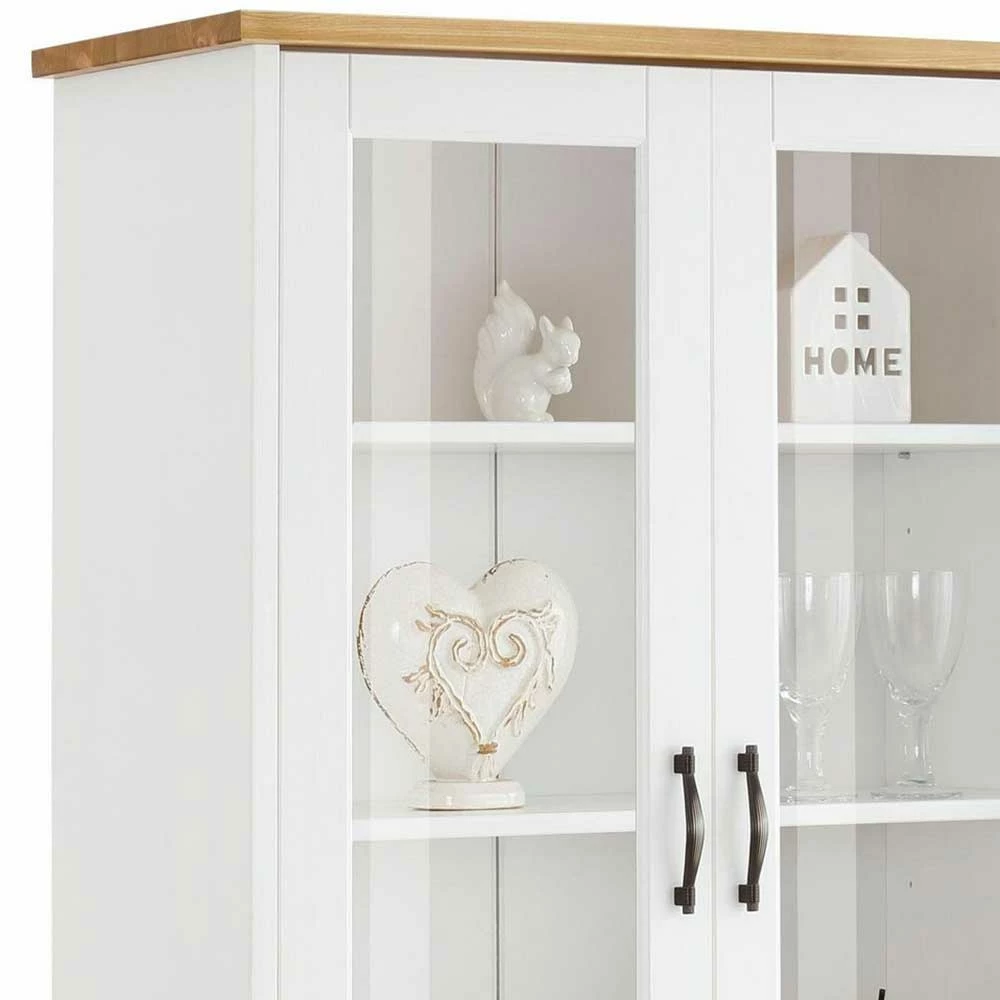 Zweifarbige Landhaus Vitrine Mit Vier Türen - Ribeiro – Bild 4