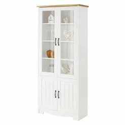 Zweifarbige Landhaus Vitrine Mit Vier Türen - Ribeiro